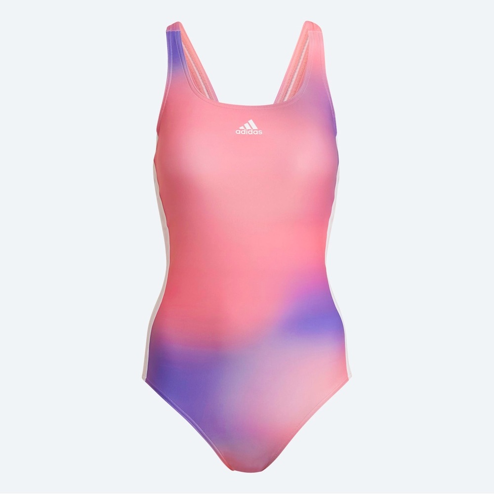 Adidas Women's Standard Melbourne Printed 3 Stripes Swimsuit